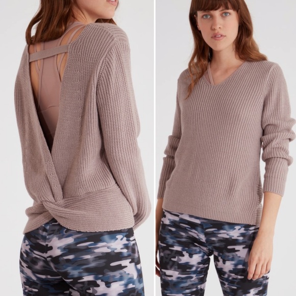 Onzie Sweaters - Onzie | Twist Open Back Ballet V-Neck Sweater M/L